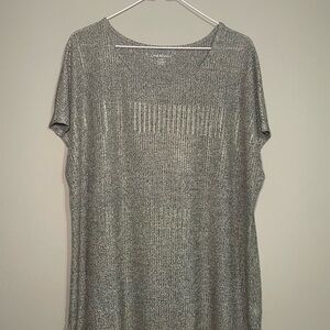 Lane Bryant Silver Metallic Women's Top 18/20 EUC